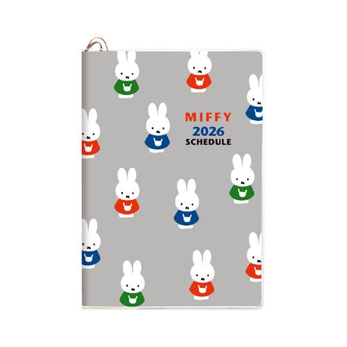 【震撼精品百貨】2026年掛曆/年曆/手帳~米菲兔/米飛兔_Miffy 2026 B6年曆手帳本-灰側站滿版*05409