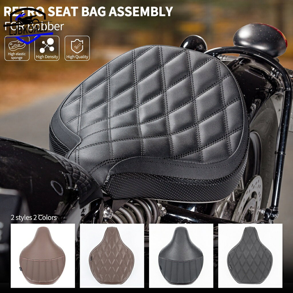 Ljbkoall 摩托車復古前駕駛員單人加厚座套坐墊適用於 Triumph Bonnevill Bobber 2017