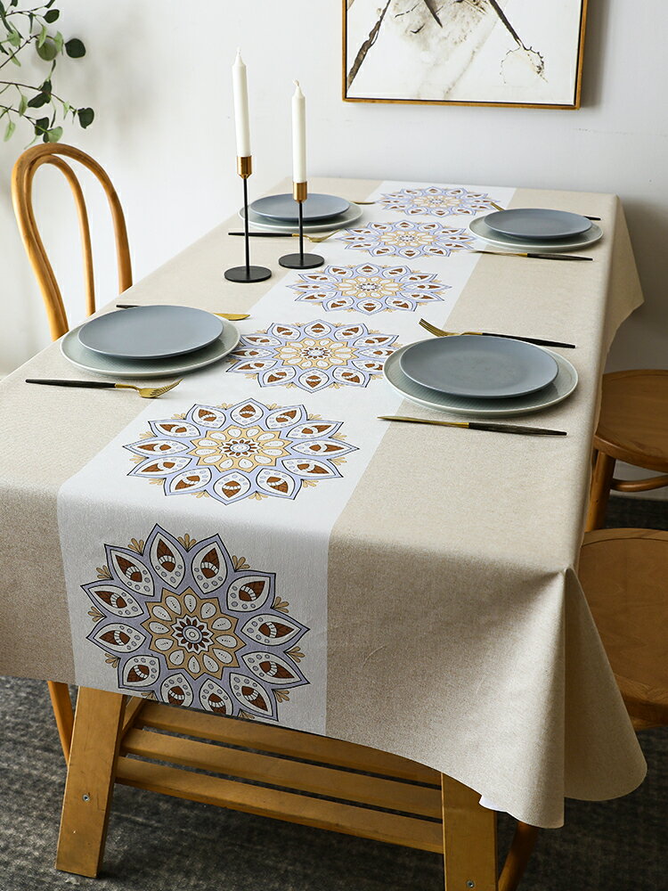餐桌布 桌布防水防油免洗防燙家用長方形餐桌台布中式歐式茶幾布pvc桌墊『XY13762』
