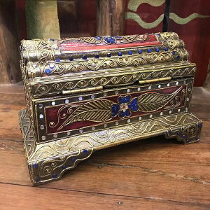 復古百寶箱首飾盒收納盒東南亞家用創意仿古木質收納