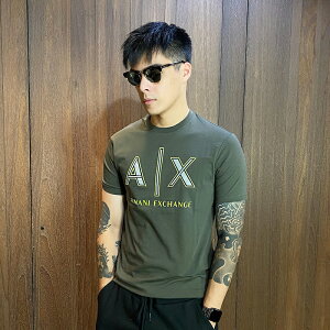 美國百分百【美國真品】Armani Exchange T恤 AX 短袖 logo 上衣 T-shirt 軍綠 CC73