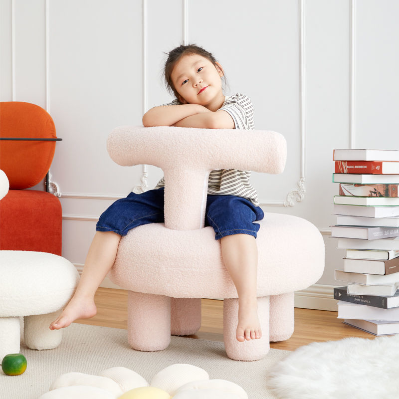 躺椅 北歐款羊羔絨懶人座椅設計師小戶型單人沙發椅兒童休閑椅輕奢矮凳