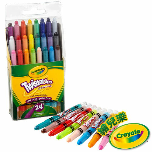 《 美國 Crayola 繪兒樂 》迷你裝旋轉蠟筆經典色24色