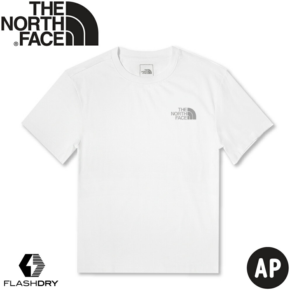 【The North Face 女 短袖排汗衣AP《白》】4UB7/短T/休閒短袖/T恤