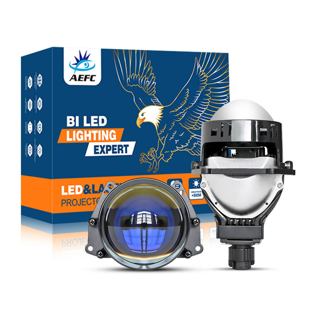 現貨批發汽車LED大燈3寸雙光透鏡65W大功率車燈led透鏡大燈12V24V【Snowbelle優選】