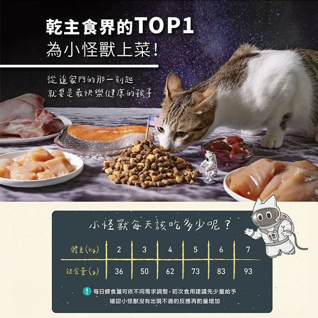 怪獸部落 美國太空凍乾生肉糧 貓糧 貓凍乾主食 140g 8
