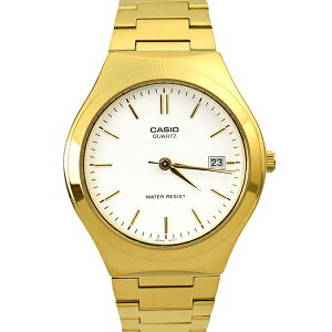 CASIO手錶 極簡風日期窗白面金色鋼錶【NECE41】