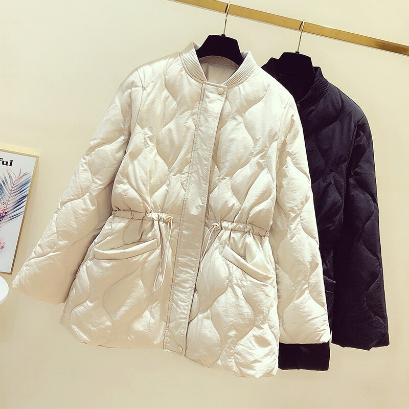 真 羽絨90%白鴨絨 羽絨服白鴨絨夾克-立領短款鬆緊收腰女外套2色73zc18【獨家進口】【米蘭精品】