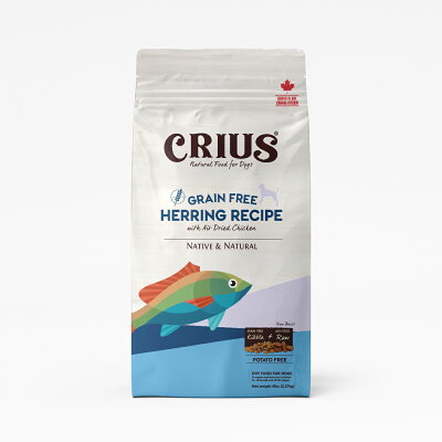 【CRIUS 克瑞斯】無榖白鮭魚 全齡犬 營養顆粒+風乾肉塊犬飼料 光澤毛質 維持活力 均衡營養_5LB