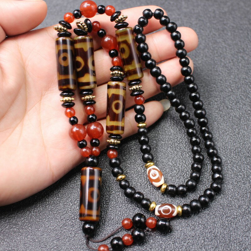 新款天然西藏至純真品瑪瑙三六九眼天眼珠吊墜項鏈毛衣鏈轉運天珠| 協貿