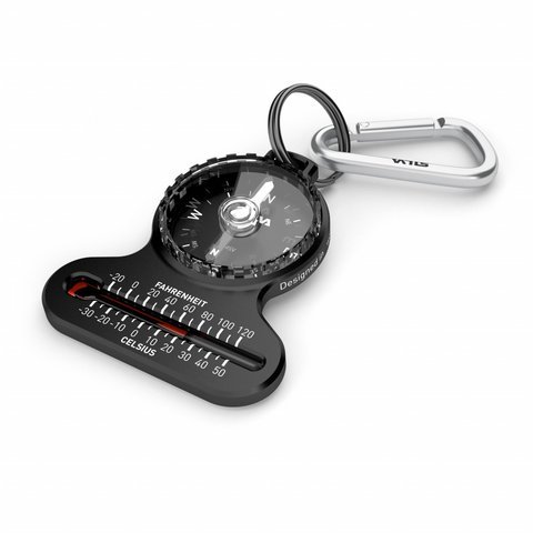 【【蘋果戶外】】SILVA S37617【溫度計】Pocket compass 溫度型指北針 鉤環鑰匙圈 森林指北針