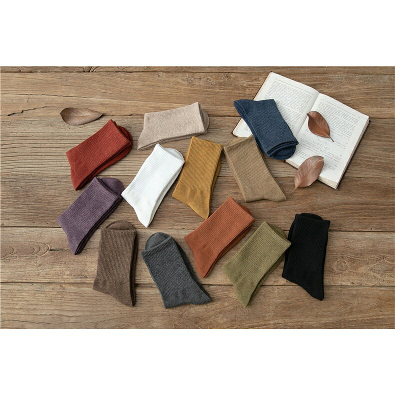 現貨! 秋冬日系中筒襪 純色休閒襪 長筒襪 1