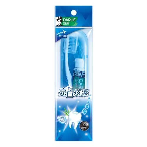 好來DARLIE 全亮白竹炭深潔旅行組 (牙刷1支+牙膏40g)
