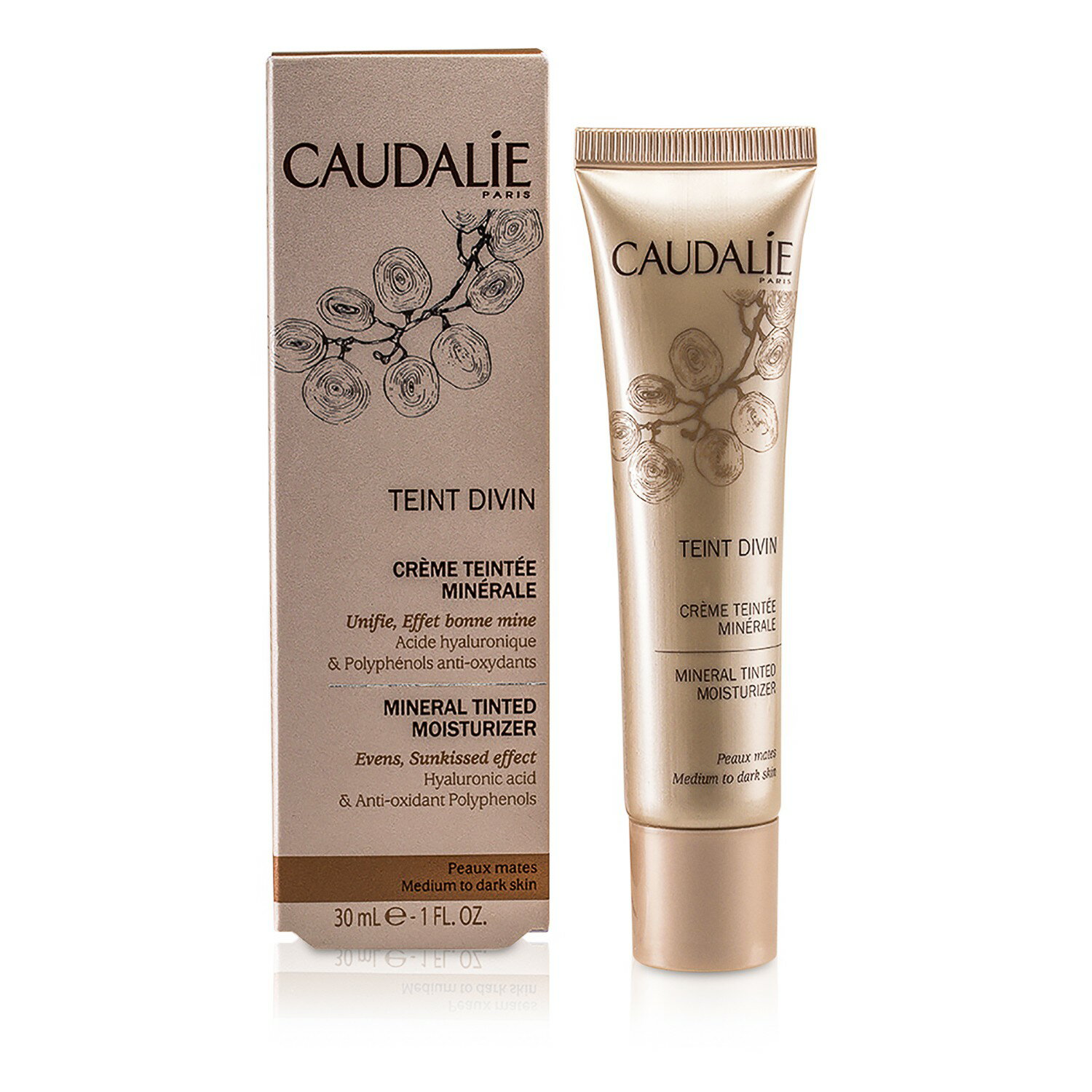 歐緹麗 Caudalie - 保濕美肌修飾霜 - 中等到深膚色 Teint Divin Mineral Tinted Moisturizer