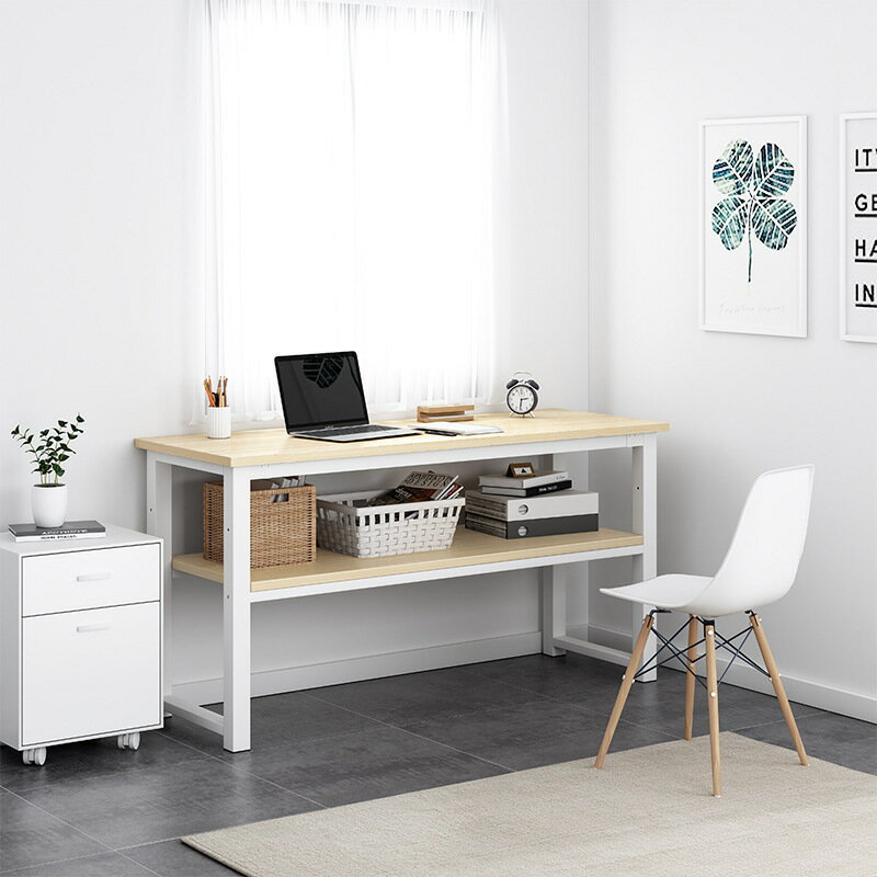 電腦桌 辦公桌 電腦桌臺式家用臥室現代簡約單人簡易辦公桌多功能鋼木寫字臺書桌