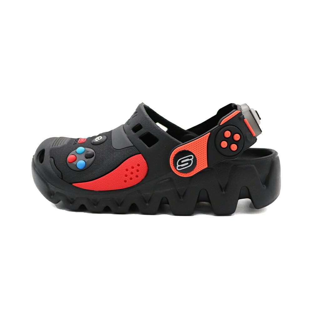 SKECHERS S LIGHT ZAGGLE 涼拖鞋 燈鞋 中童鞋 遊戲機 黑 S1199 (406721LBKMT)