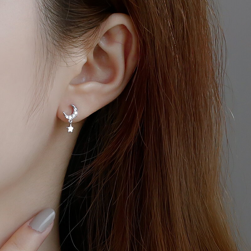 925純銀耳釘女ins年新款潮甜美氣質耳環簡約春季小巧耳飾