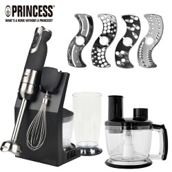 【PRINCESS|荷蘭公主】九段速手持食物調理攪拌棒/黑/旗艦組 221203plus【三井3C】