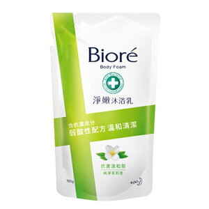 蜜妮Biore 淨嫩沐浴乳 抗菌保濕型-純淨茉莉香 補充包 700ml【康鄰超市】