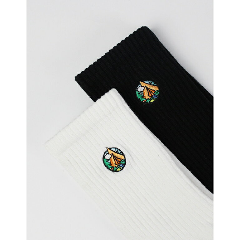 FOOTER 露營刺繡高筒登山襪 除臭襪 黑白 出國 滑雪 百岳(女-T210M) 2