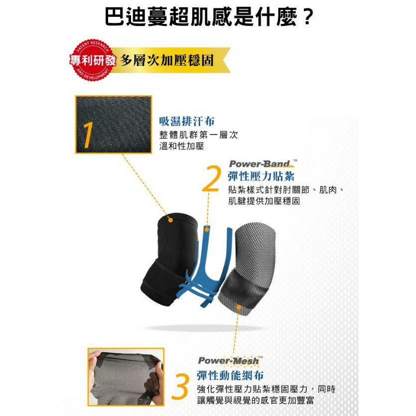 超肌感貼紮護肘(左右通用)-1只 【BodyVine巴迪蔓】CT-N82507~82508 1