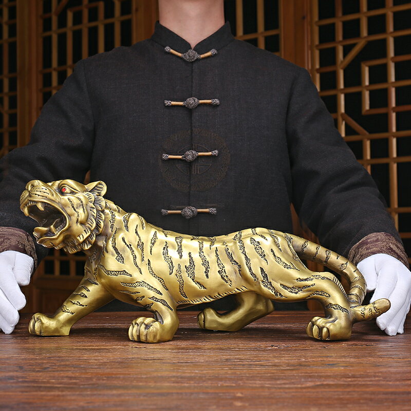 銅老虎擺件純銅虎嘯山河大號全銅工藝裝飾品藝術生肖虎年吉祥物| 協貿