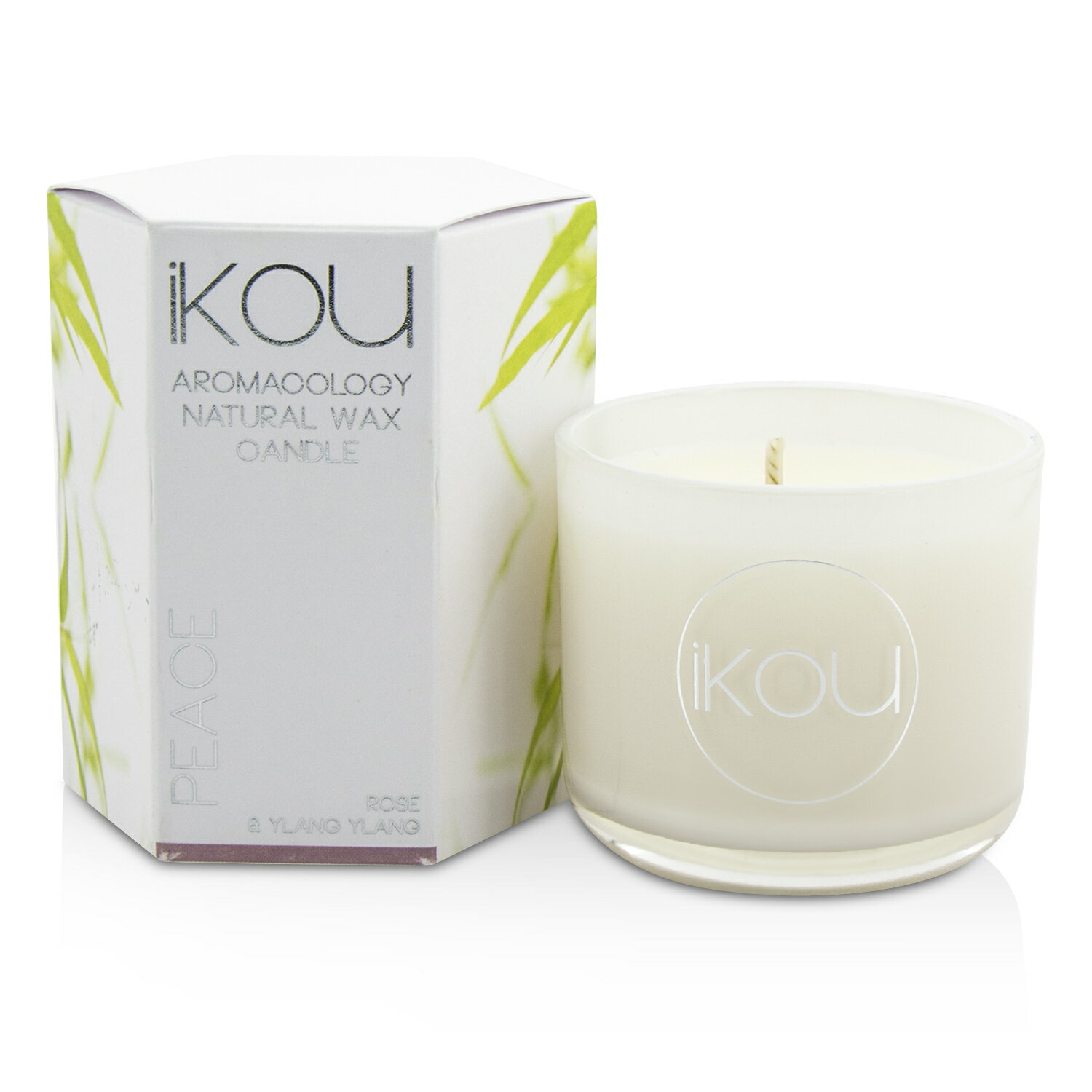 iKOU - Aromacology天然蠟蠟燭 - 和平 (玫瑰&依蘭)Eco-Luxury Aromacology Natural Wax Candle Glass - Peace (Rose & Ylang Ylang)