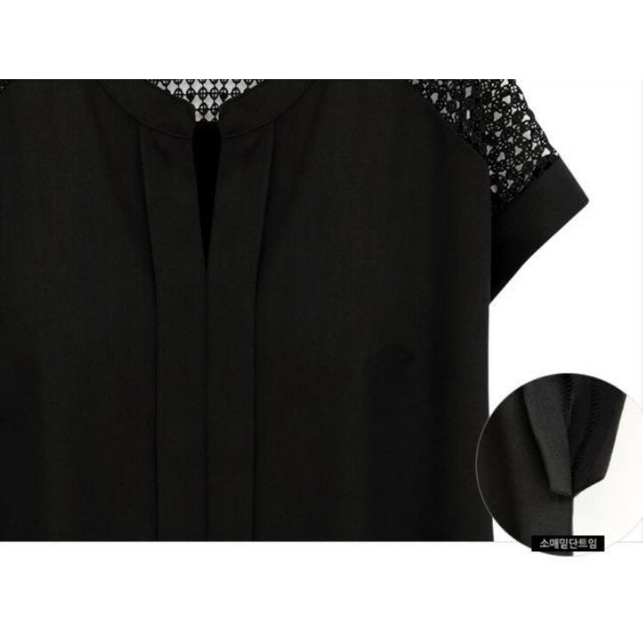 中大尺碼女裝 棉麻上衣 大尺碼上衣 韓版短袖棉麻衫 洞洞寬鬆上衣 小V領T恤 櫻桃嚴選 超讚CP值 胖MM 都可以穿 3