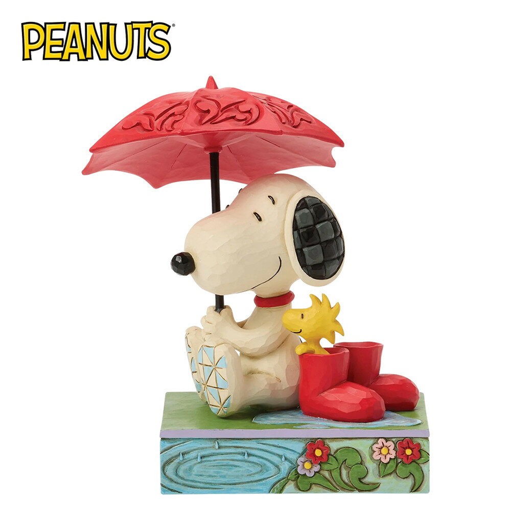 【正版授權】Enesco 史努比和糊塗塌客 撐傘 塑像 公仔 精品雕塑 胡士托 Snoopy PEANUTS - 484553