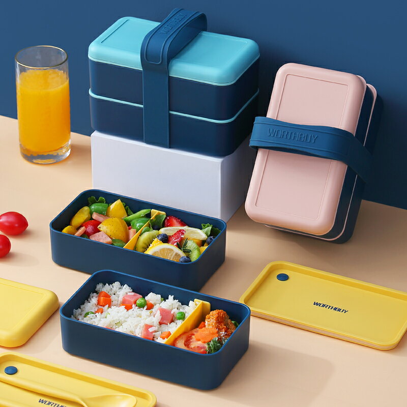 日式保鮮盒食品級微波爐加熱飯盒可愛ins風水果便當盒帶飯野餐盒
