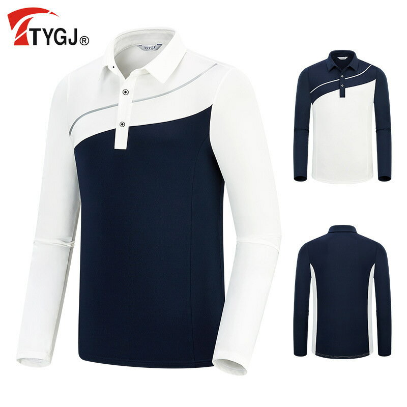 TTYGJ秋季新品 男款高爾夫服裝 運動POLO衫 男長袖t恤運動上衣