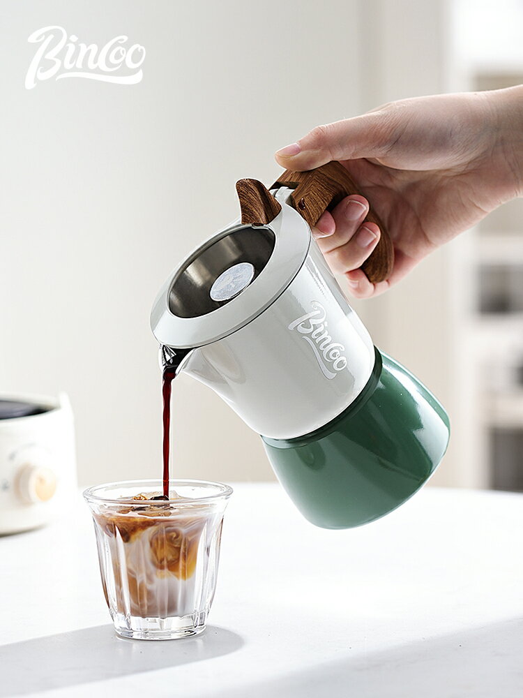 雙閥摩卡壺家用小型煮咖啡機意式濃縮煮咖啡壺咖啡器具套裝
