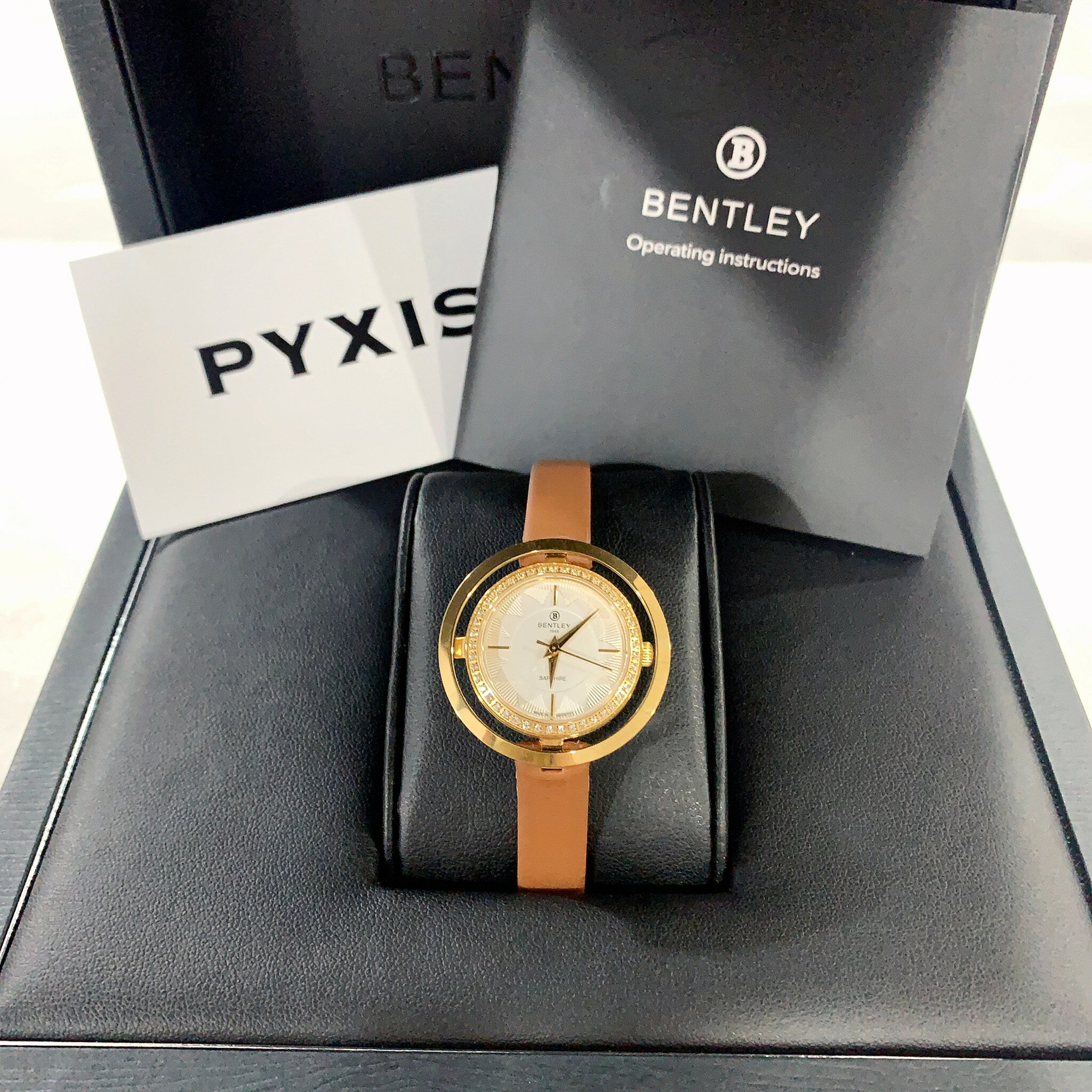 (2色可選)(Little bee小蜜蜂精品)Bentley 賓利 石英錶 女款 太陽款皮錶