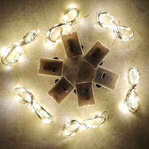 LED銅線燈串10燈-暖白.彩光 DIY裝飾聖誕燈圍牆掛燈 滿天星花束燈 贈品禮品