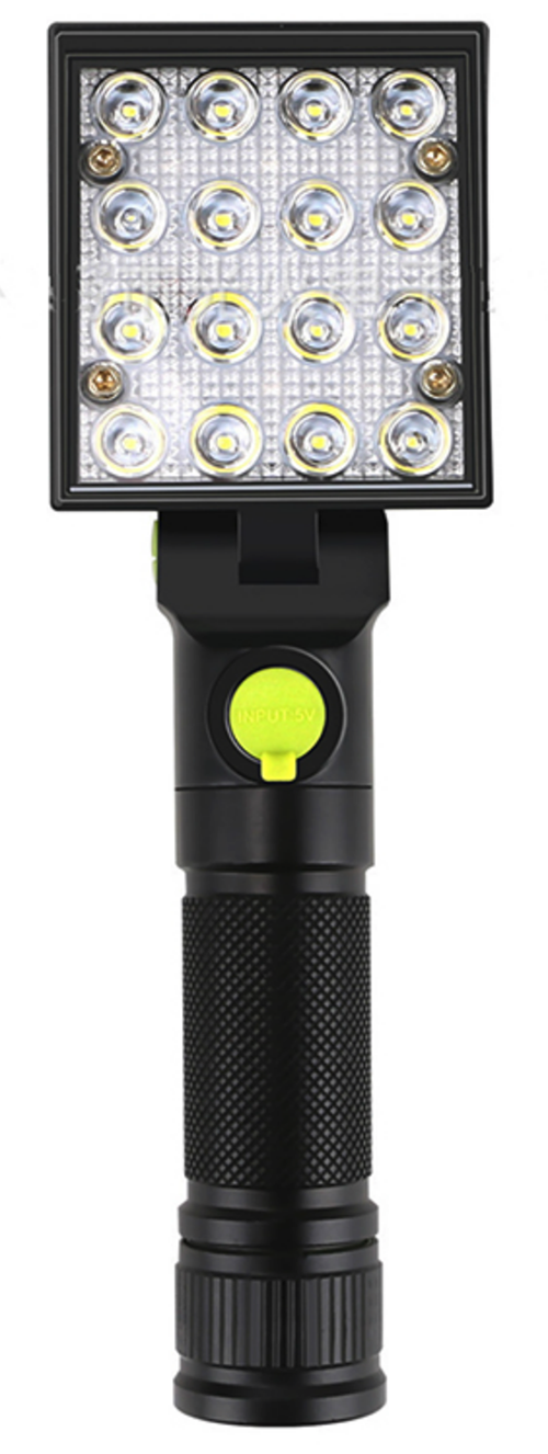 LED工作燈USB充電 檢修掛鉤燈 鋁合金 工地檢修燈 汽車維修 紅藍警示燈