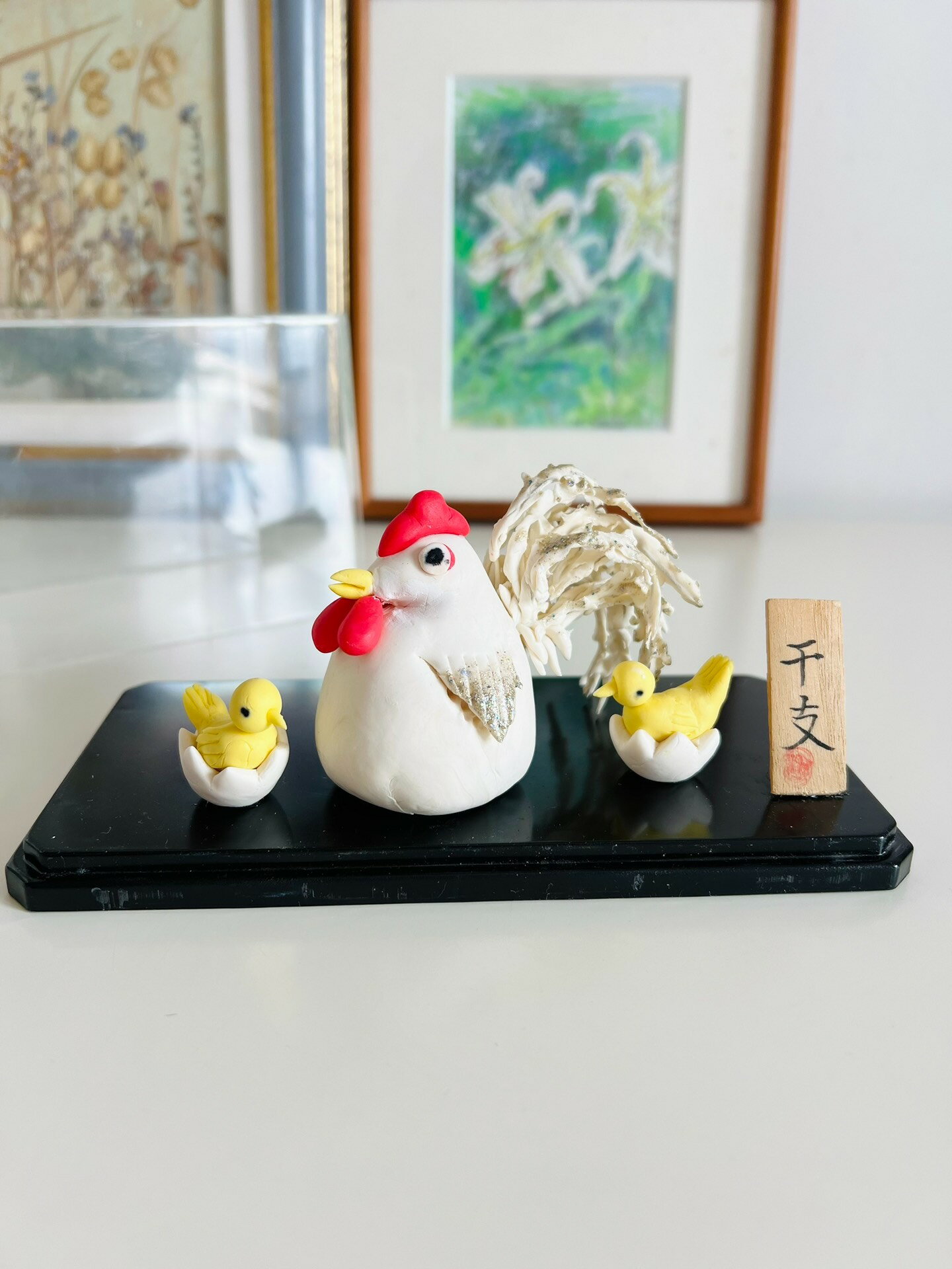 日本 手工捏制開運生肖雞置物擺飾