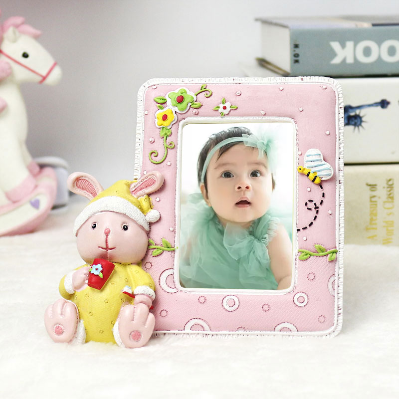 手工彩繪迷你可愛兒童相框擺臺3寸嬰兒小相架照片框寶寶周歲禮物