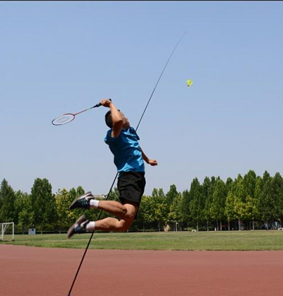 羽毛球訓練器可攜式一個人的羽毛球單人打回彈練習迴旋自動陪練
