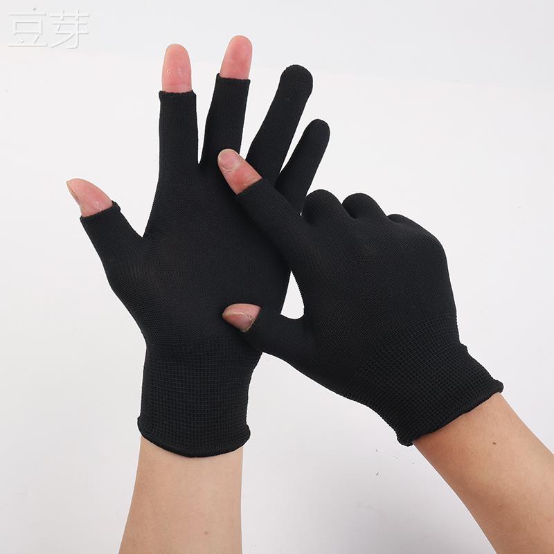 露二指三指手套采摘秋冬觸屏耐磨工作打包男女保暖薄款勞保線手套
