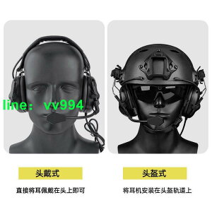 【戶外】五代戰術耳機頭戴式頭盔式耳麥 IPSC耳罩 5代CS拾音降噪通訊耳機