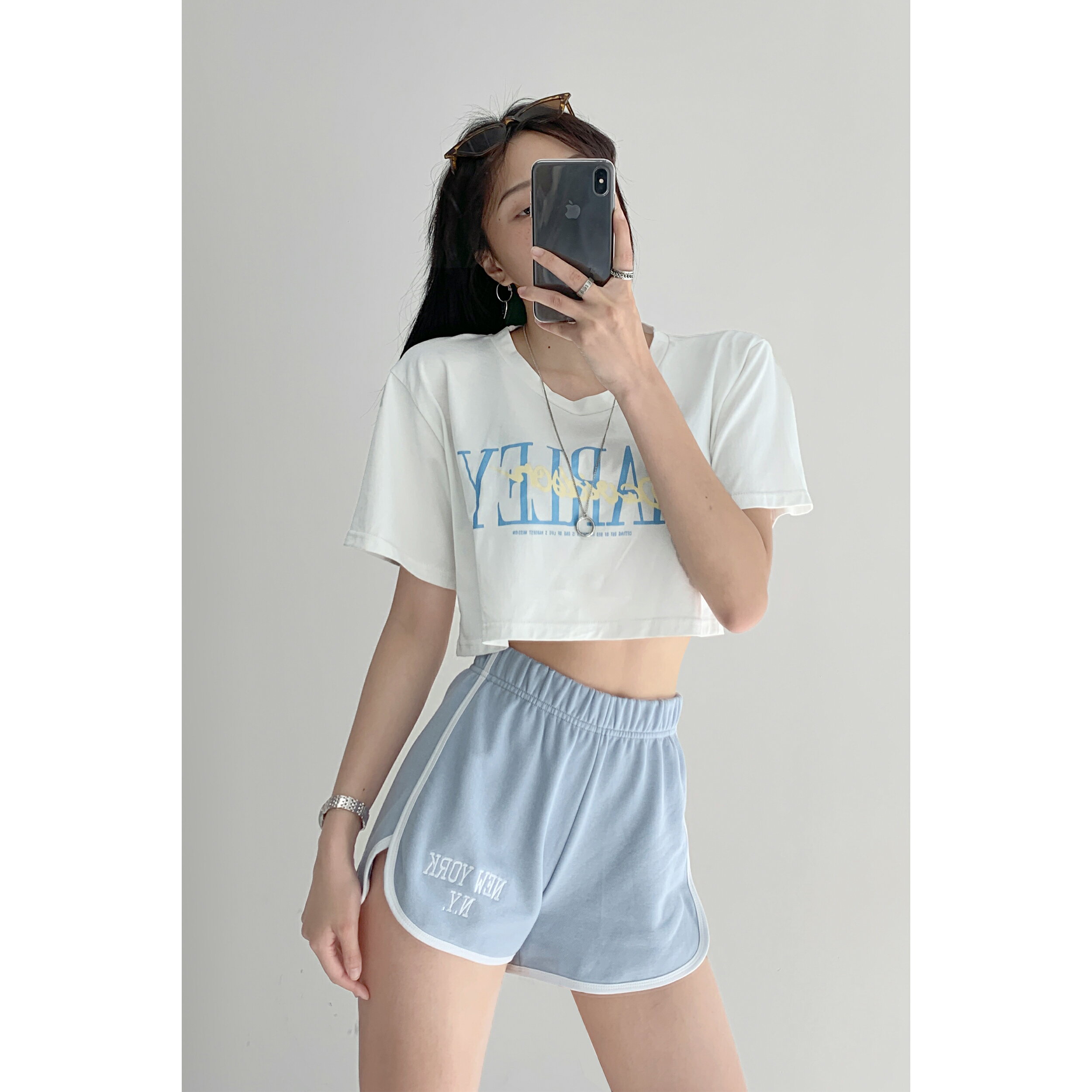 短褲女款運動休閑下裝夏季薄款瑜伽刺繡寬松韓版居家睡褲ins 2