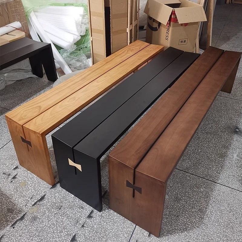 公司貨 免運 北歐實木長凳餐椅餐桌長條凳設計師蝴蝶家用餐廳原木創意長板凳子 快速發貨