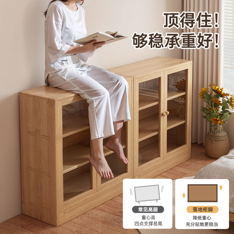 免運/可開發票 書櫃 書架 落地置物架 實木原木風小書櫃沙發邊櫃家用櫃餐邊櫃收納儲物櫃書架落地置物架 快速出貨
