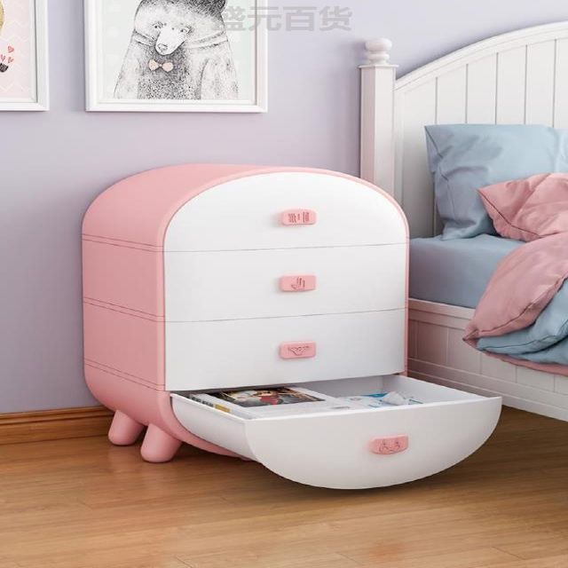 床頭櫃 兒童床頭櫃女孩北歐風ins小型輕奢臥室收納簡約小戶型床邊儲物櫃