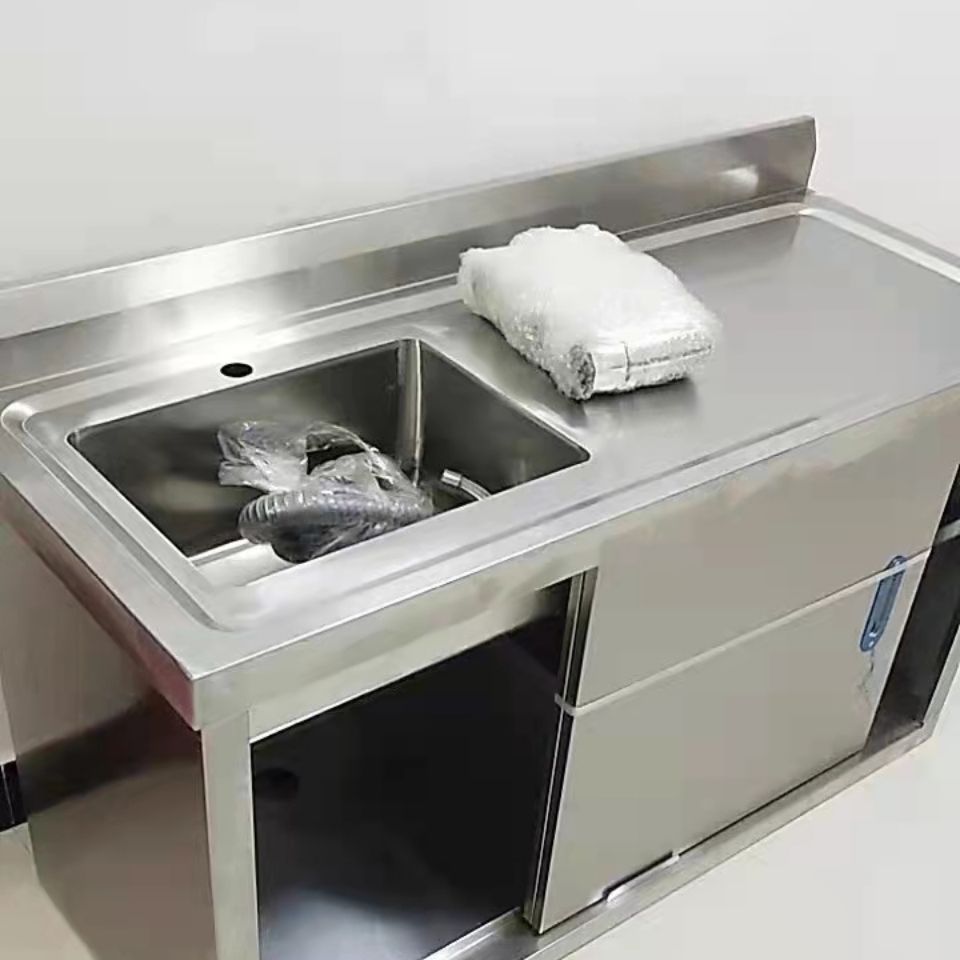 優樂悅~不銹鋼廚房洗菜池盆水池水槽平臺面一體櫃家用商用定製304裝置臺