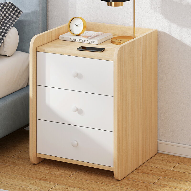 床頭柜現代簡約家用小型床頭收納柜簡易款ins風儲物柜床邊置物架