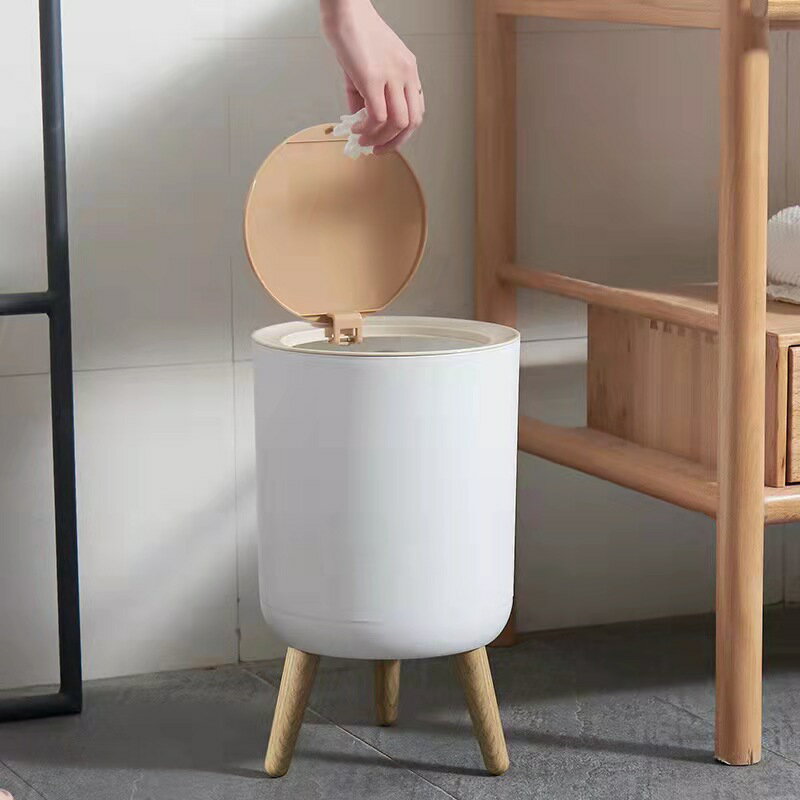 日式垃圾桶 按壓開蓋 家用大號廚房分類廁所衛生間客廳臥室辦公室用簡約紙簍