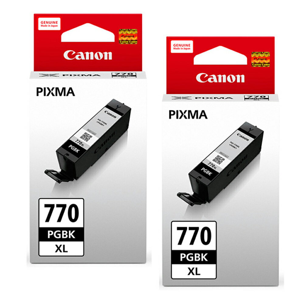 CANON PGI-770XL-BK 原廠黑色高容量墨水匣(2入)