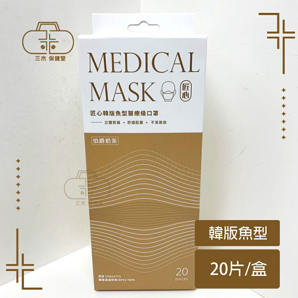 匠心 韓版魚型 伯爵奶茶/宇治抹茶/莓果派對/香檳葡萄/爆漿藍莓 醫療級口罩 2