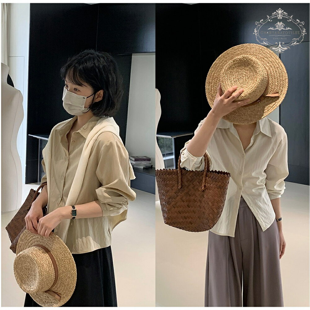 Charlotte 有點甜背後綁帶設計襯衫 休閒百搭韓國棉綸襯衫 春款長袖襯衫 休閒百搭【CHSH115】